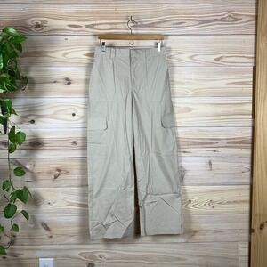 Cotton On Cargo Pants Womens 8 Tan Wide Leg High Rise Utility Streetwear